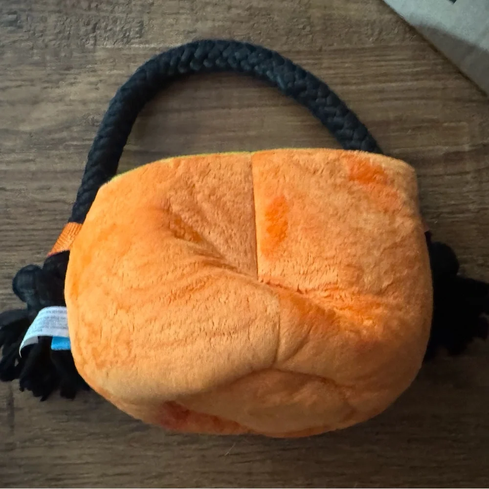Bark box dog toy Trick or treat pumpkin tote